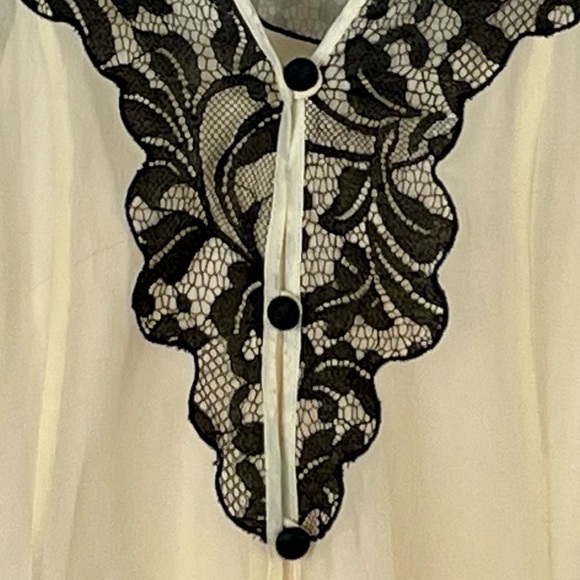 ALICE BY TEMPERLEY FLORAL LACE COQUETTE CABARET BUTTON DOWN SLIP DRESS - Picture 8 of 15